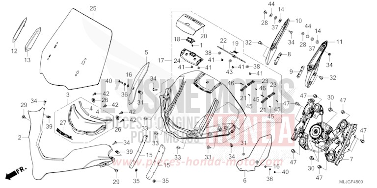 PARE-BRISE de Gold Wing MAT BULLET SILVER (NH389) 2026